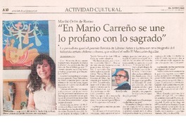"En Mario Carreño se une lo profano con lo sagrado" (entrevista) "En Mario Carreño se une lo profano con lo sagrado" (entrevista)