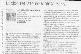 Lúcido retrato de Violeta Parra Lúcido retrato de Violeta Parra