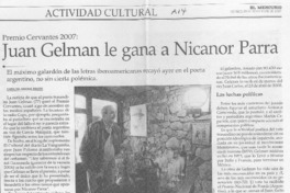 Juan Gelman le gana a Nicanor Parra Juan Gelman le gana a Nicanor Parra