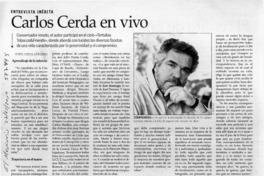 Carlos Cerda en vivo  [artículo] María Teresa Cárdenas