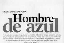 Hombre de azul  [artículo] Marcela Escobar Q.
