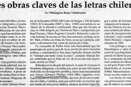 Tres obras claves de las letras chilenas Tres obras claves de las letras chilenas