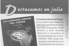 La luminosa herida del tiempo  [artículo]