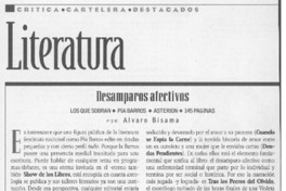 Desamparos afectivos  [artículo] Alvaro Bisama