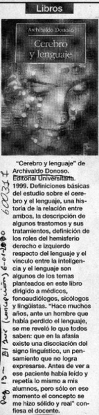 Cerebro y lenguaje  [artículo]