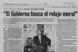 "El gobierno busca el relajo moral"  [artículo] Carlos Vergara
