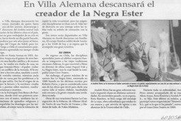 En Villa Alemana descansará el creador de la Negra Ester  [artículo]