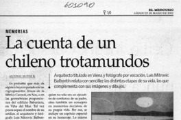 La cuenta de un chileno trotamundos  [artículo] Antonio Muñoz B.