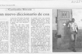 Lanzan nuevo diccionario de coa  [artículo] Fabián Llanca