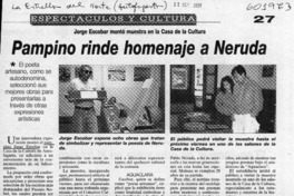 Pampino rinde homenaje a Neruda Pampino rinde homenaje a Neruda