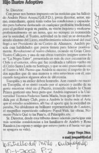 Hijo ilustre adoptivo  [artículo] Jorge Vega Díaz