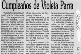 Cumpleaños de Violeta Parra  [artículo]