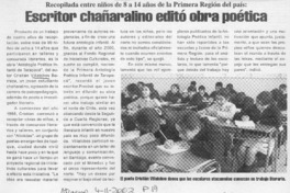 Escritor chañaralino editó obra poética  [artículo]