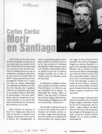 Morir en Santiago  [artículo]