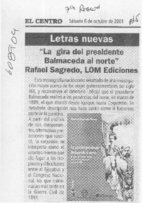 "La gira del presidente Balmaceda al norte"  [artículo]
