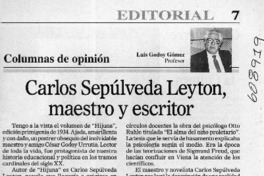 Carlos Sepúlveda Leyton, maestro y escritor  [artículo] Luis Godoy Gómez