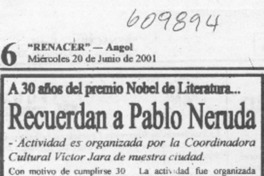 Recuerdan a Pablo Neruda  [artículo]