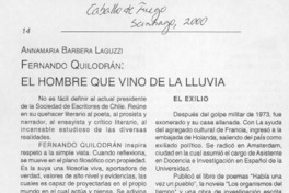 El hombre que vino de la lluvia  [artículo] Annamaría Barbera Laguzzi