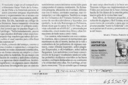 Sentir la Antártida  [artículo] María Teresa Parker de Bassi