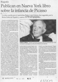 Publican en Nueva York libro sobre la infancia de Picasso  [artículo]