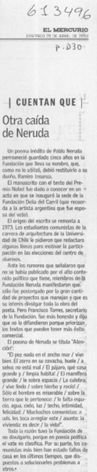 Otra caída de Neruda  [artículo]