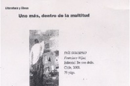 Uno más, dentro de la multitud  [artículo] Patricia Espinosa