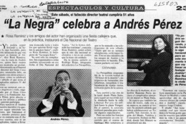 "La Negra" celebra a Andrés Pérez  [artículo]