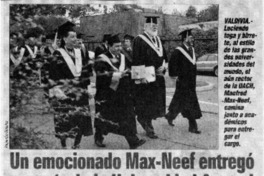 Un emocionado Max-Neef entregó rectoría de la Universidad Austral  [artículo]