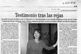 Testimonio tras las rejas Testimonio tras las rejas