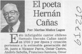 El poeta Hernán Cañas  [artículo] Marino Muñoz Lagos