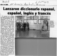 Lanzaron diccionario rapanui, español, inglés y francés  [artículo]