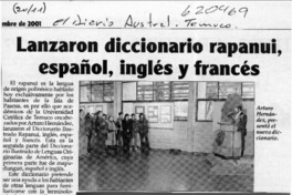 Lanzaron diccionario rapanui, español, inglés y francés  [artículo]