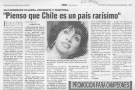 "Pienso que Chile es un país rarísimo"  [artículo]