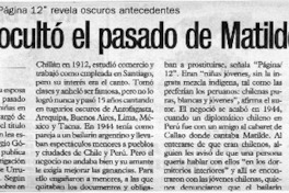 Neruda ocultó el pasado de Matilde Urrutia  [artículo]