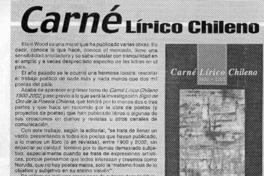 Carné lírico chileno  [artículo]