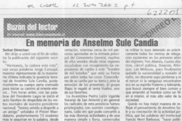 En memoria de Anselmo Sule Candia En memoria de Anselmo Sule Candia