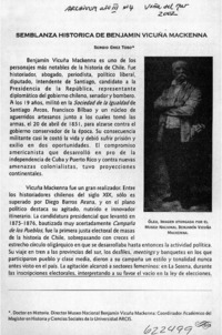 Semblanza histórica de Benjamín Vicuña Mackenna  [artículo] Sergio Grez Toso