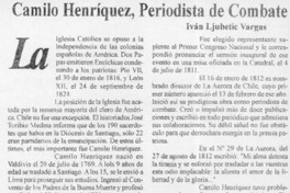Camilo Henríquez, periodista de combate Camilo Henríquez, periodista de combate
