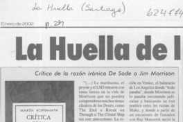 Crítica de la razón irónica De Sade a Jim Morrison Crítica de la razón irónica De Sade a Jim Morrison