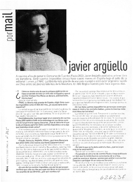 Javier Argüello  [artículo] X. H.