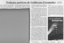 Trabajos poéticos Guillermo Fernández <artículo> Marino Muñoz Lagos Trabajos poéticos Guillermo Fernández <artículo> Marino Muñoz Lagos