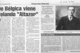 De Bélgica viene volando "Altazor"