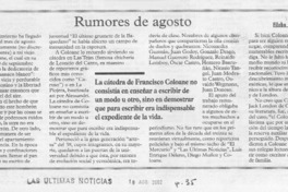 Rumores de agosto Rumores de agosto