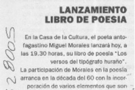 Lanzamiento libro de poesía  [artículo]