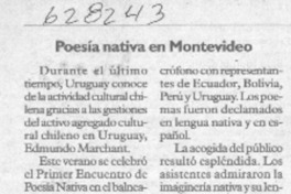 Poesía nativa en Montevideo  [artículo]