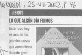 Lo que algún día fuimos Lo que algún día fuimos