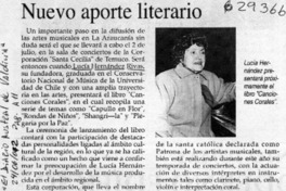 Nuevo aporte literario  [artículo]