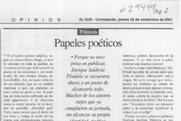 Papeles poéticos  [artículo] Sergio Ramón Fuentealba