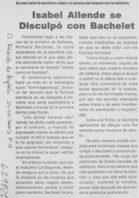 Isabel Allende se disculpó con Bachelet  [artículo]