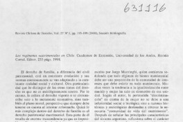 Los régimes matrimoniales en Chile  [artículo] Rodrigo Céspedes